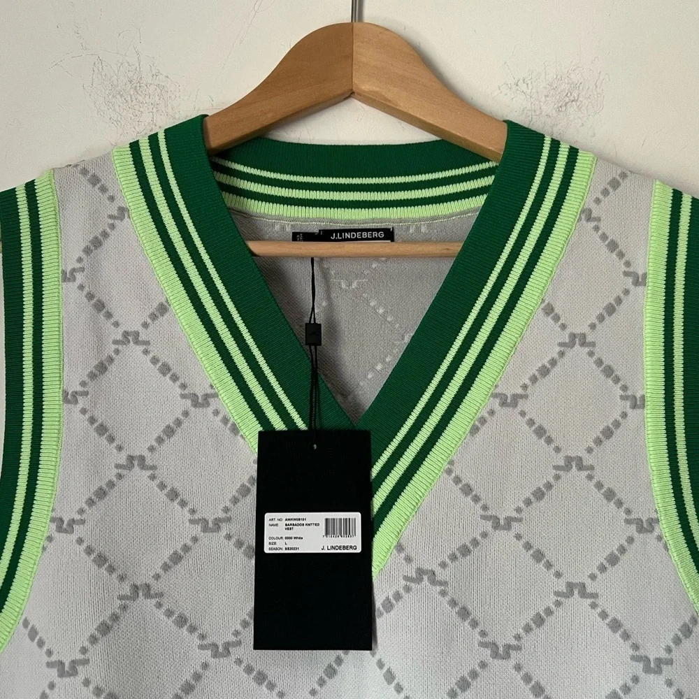 J. Lindeberg NWT Women's Barbados Knitted Vest Colorful Golfing Retro Sport - Picture 3 of 11